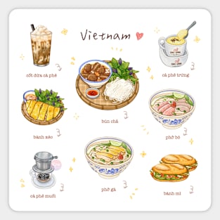 Vietnamese Foods Illustration❤️ 越南美食插畫 Magnet